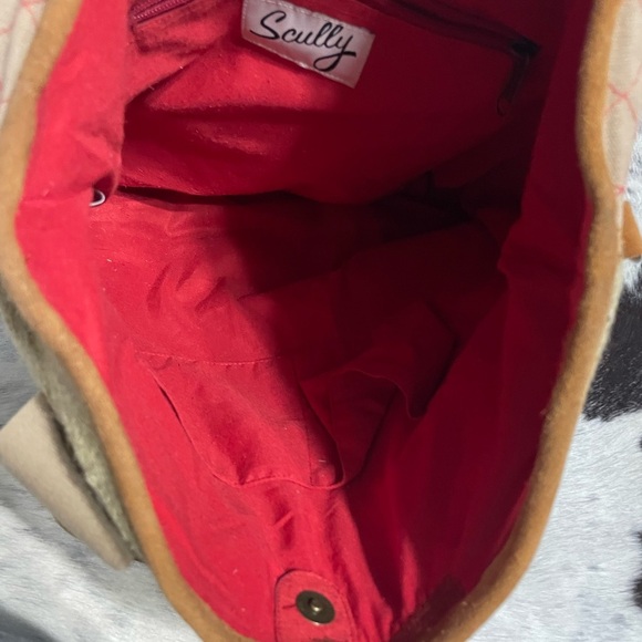 VTG‎ Scully Southwestern Boho Textile Kilim Leather Aztec Shoulder Tote Bag - Picture 3 of 6